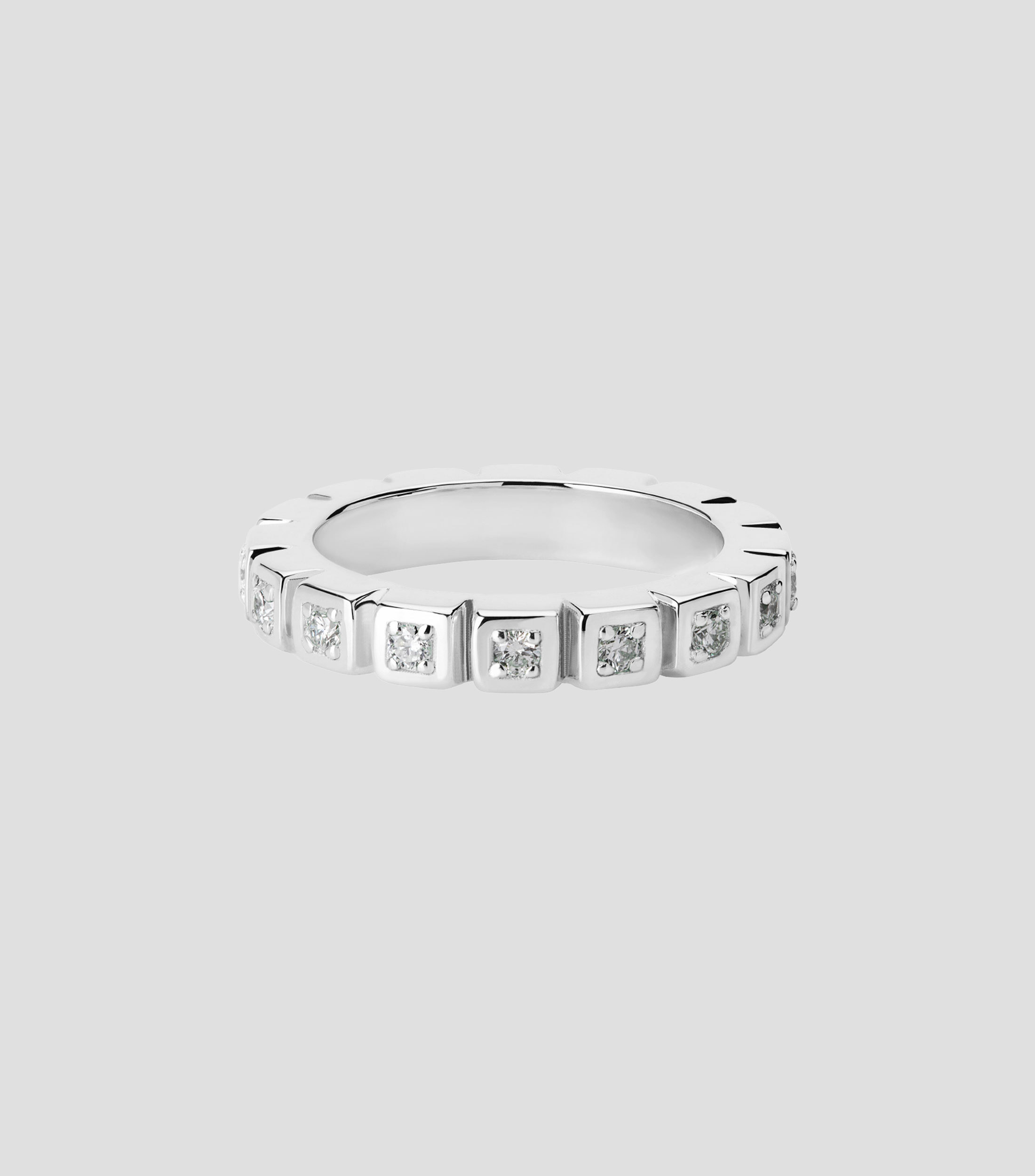 Anillo en Plata Xocolate Tablilla con Diamantes Mujer